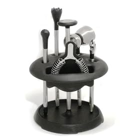 Metrokane Rabbit 6 Piece Bar Tool Set with Caddy