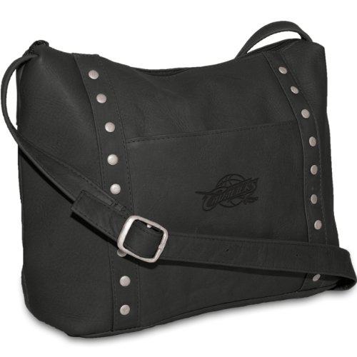 NBA Cleveland Cavaliers Pangea Black Leather Women's Mini Top Zip Handbag