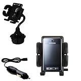 Samsung SGH-F480 Auto Cup Holder with Car Charger - Uses Gomadic TipExchange