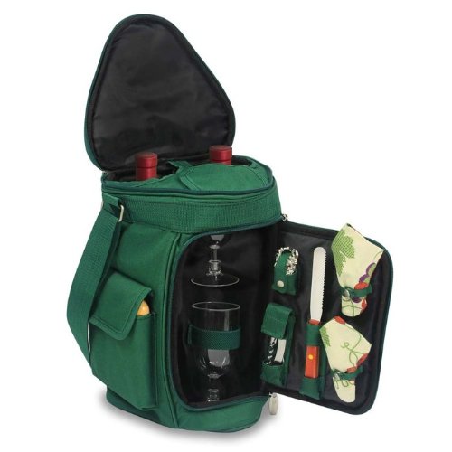 Meritage Insulated 2-Bottle Cooler Tote with Wine and Cheese Service for 2