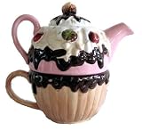 "Eat Cake" Tea for One Sundae/cupcake Teapot and Mug