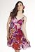 SMASH WEAR - Robe à bretelles empire boho imprimé fleuri volants violet TRIXIE - Femme
