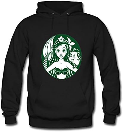 Angela Glass Mens The Little Mermaid Logo Black hoodies Size L