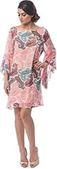 Polyester Bell Sleeves Paisley Tunic 