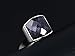 HIJONES Men's Stainless Steel 19mm Blue Sky Stone Cut Gemstone Ring Size 12