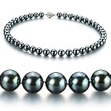 Black 8-9mm AA Japanese Akoya Pearl Necklace 16 inch