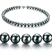 PearlsOnly Black 8-9mm AA Japanese Akoya Pearl Necklace