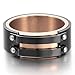 INBLUE Men's Stainless Steel Ring Band Black Gold Tone