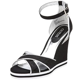Women's Wedge Sandals: GUESS Women's Techno 2 Band Logo Wedge