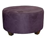 Clybourn Round Tufted Cocktail Ottoman by Skyline Furniture in Purple Micro-suede Clybourn Round Tufted Cocktail Ottoman by Skyline Furniture in Purple Micro-suede