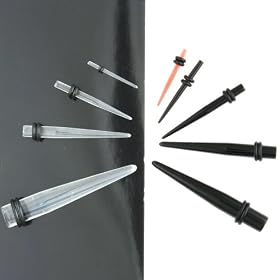 Acrylic Taper Kit: One each 14g through 00g, Random Colors