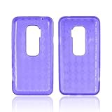 Transparent Purple Argyle TPU rubber Flexible Crystal Silicone Skin Case Co ....