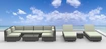 Big Sale Urban Furnishing - IBIZA 10pc Modern Outdoor Backyard Wicker Rattan Patio Furniture Sofa Sectional Couch Set - Beige