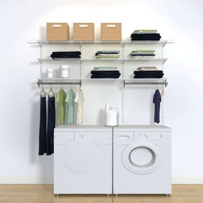 Schulte freedomRail White Ventilated Laundry Wall with Clothes Rods - 74