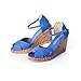 VISCATA Aiguablava Fashionable, Open Toe, Espadrille Wedge with 3-inch Heel Made in Spain