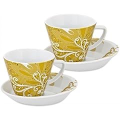 4-TLG SERVICE "GOLD" TEETASSE KAFFEETASSE AUS PORZELLAN