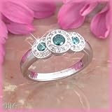 14K .40 CTW Bezel Set Blue & White Diamond Ring