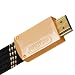 Aurum Cables High Speed HDMI Cable, 1080p (Full HD) Supports 3D - Audio Return Channel - 4Kx2K - 1440p - 1080p - Blu-Ray - PS3 - XBox 360 HDMI to HDMI (15ft Stylish Finish Gold)