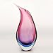 Hand Blown Purple Sommerso Teardrop Art Glass Vase 16