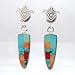 Ray Tracey Inlaid Dangle Earrings in Sterling Silver, #8621