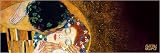 Art Print, The Kiss (Der Kuss), dark detail by Gustav Klimt, Final Size: 36 in X 12 in.