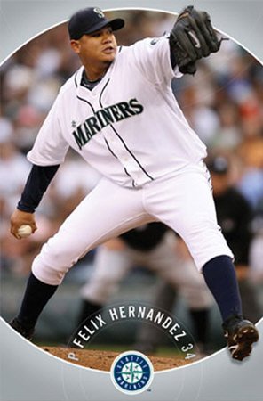 Felix Hernandez Seattle Mariners 22X34 Mlb 4887 Poster Print, 22x34