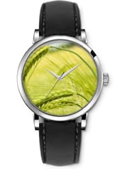 SPRAWL Aanalog Fashion Series Silver Ladies Watches of Genuine Black Leather Strap,Unique Wrist Watch for Women Girls Designed with wheat