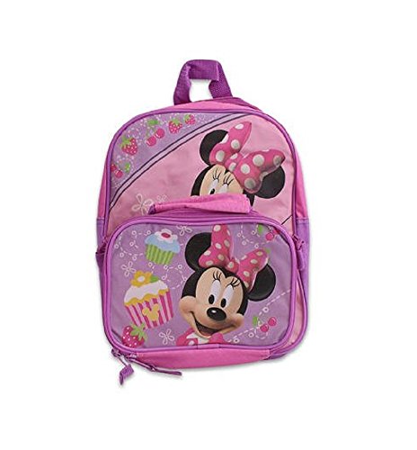 Disney Minnie Mouse 12" Backpack Detachable Lunch Bag