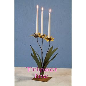 17 Metal Home D�cor Rustic Flower Iris Taper Candle Holder Centerpiece by 