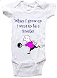 WHEN I GROW UP I WANT TO BE A BOWLER - BigBoyMusic Baby Designs - White, Blue or Pink Onesie / Baby T-shirt