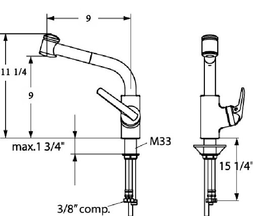 Kwc America 10 061 003 127 Domo Pull Out Spray Faucet