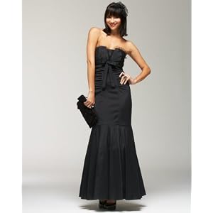 bebe Taffeta Strapless Gown