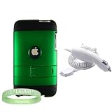 Apple iPod Touch 3rd generation 3 Item Accessories Bundle : includes Green Custom Case + Apple Ipod Touch Car Charger + Vangoddy tm, Live*Laugh*Love wrist band!!!