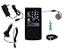 6 Items Accessory Combo Kit for Sony Walkman Video NWZ-E340, NWZ-E344, NWZ-E345 Series: Includes Black Silicone Skin Case Cover, Armband, Home / Travel Charger, Car Charger, Lanyard and Light Blue Fishbone Keychain