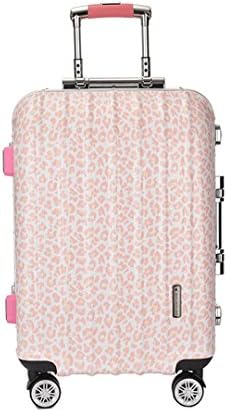 HUATIAN KZN pink leopard aluminum frame trolley caster board chassis 20-inch 24-inch men and women bags bag Pure aluminum frame PC advanced models with standard suitcases ( 24-inch, Pink Leopard)