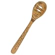 Talisman Designs 12-Inch Solid Beechwood Slotted Spoon, Pop Art Design