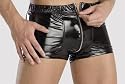 Lack Pants / Boxer Shorts mit Zip schwarz