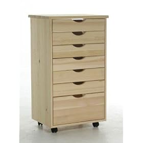 Ewins Indoor 7 Drawer Hobby, Craft, Mobile Storage Pine Tower Cart by EWINS