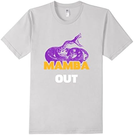 Men's Mamba Out - Basketball T-Shirt - Slim - Black/Grey + Snake Large Silver