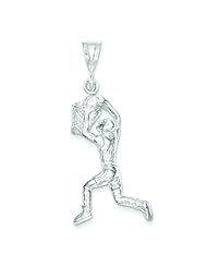 Sterling Silver Basketball Player Charm Jewelry Pendant