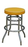 Retro Backless Barstool, YELLOW, 24