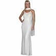 Ivory Wedding Dress. Ivory Evening Gown. Informal Bridal Gown. Long Beaded Dress by Sean Collection (1238)