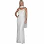 Ivory Wedding Dress. Ivory Evening Gown. Informal Bridal Gown. Long Beaded Dress by Sean Collection (1238)