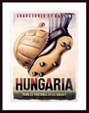 Art Poster Wood Framed Print - Hungaria Soccer Shoes - Artist: Vintage- Poster Size: 36 X 24