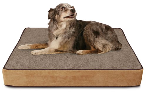 Buddy Beds - Orthopedic Memory Foam Dog Bed - Large Rectangular - Log Cabin Brown