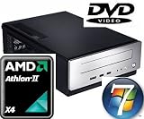 HTPCAmdDVD-712 w7 AMD Athlon X4 640 4x 3,0GHz 4GB So-DDR3 (2x 2GB) ASUS M4A88T-I Deluxe (1 x PS/2, 1 x DVI, 1 x HDMI, 1 x eSATA, 1 x RJ45, 6 Channel Audio I/O, WLAN, 1 x Optical S/PDIF, 1 x Coaxial S/PDIF, Bluetooth, 2 x USB3.0, 4 x USB2.0) 500GB 2,5″ Sata2 DVD-Slim-Supermulti-Brenner Mini-HTPC-Gehäuse in Schwarz mit silberner Front und Front-USB/eSata/Audio (96mm (H) x 222mm (T) x 328mm (B)) DER SUPERLEISE WOHNZIMMER-PC MIT WINDOWS7 HOME-PREMIUM 64BIT