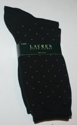Polo Ralph Lauren Women's Crew Socks - 2 Pair - Size: 9-11 - Black/Dots