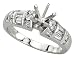 14K White Gold Diamond Engagement Ring Semimount