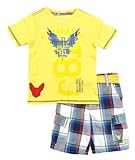 Company 81 Toddler Boys Bright Yellow & Blue Plaid 2Pc Short Set