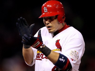 2011 World Series G. 6 - Texas Rangers v St Louis Cardinals, St Louis, MO - Oct. 27: Yadier Molina Photographic Poster Print by Jamie Squire, 9x12